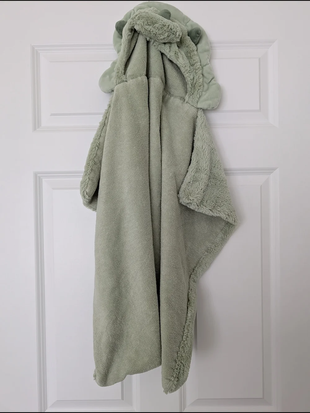 Pottery Barn Kids Dinosaur Light Sage Plush Hooded Towel